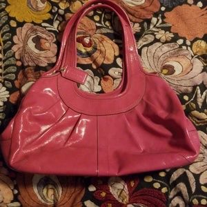 Pink patent leather coach purse